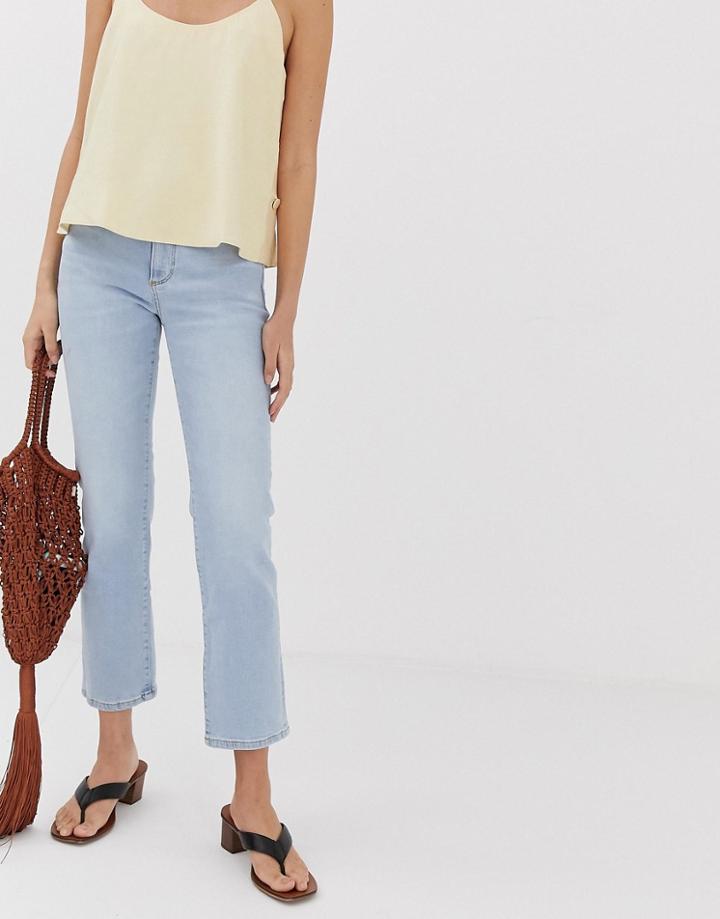 Mango Straight Leg Jeans In Light Blue - Blue
