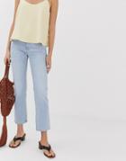 Mango Straight Leg Jeans In Light Blue - Blue