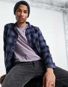 New Look Long Sleeve Plaid Shirt In Blue-blues