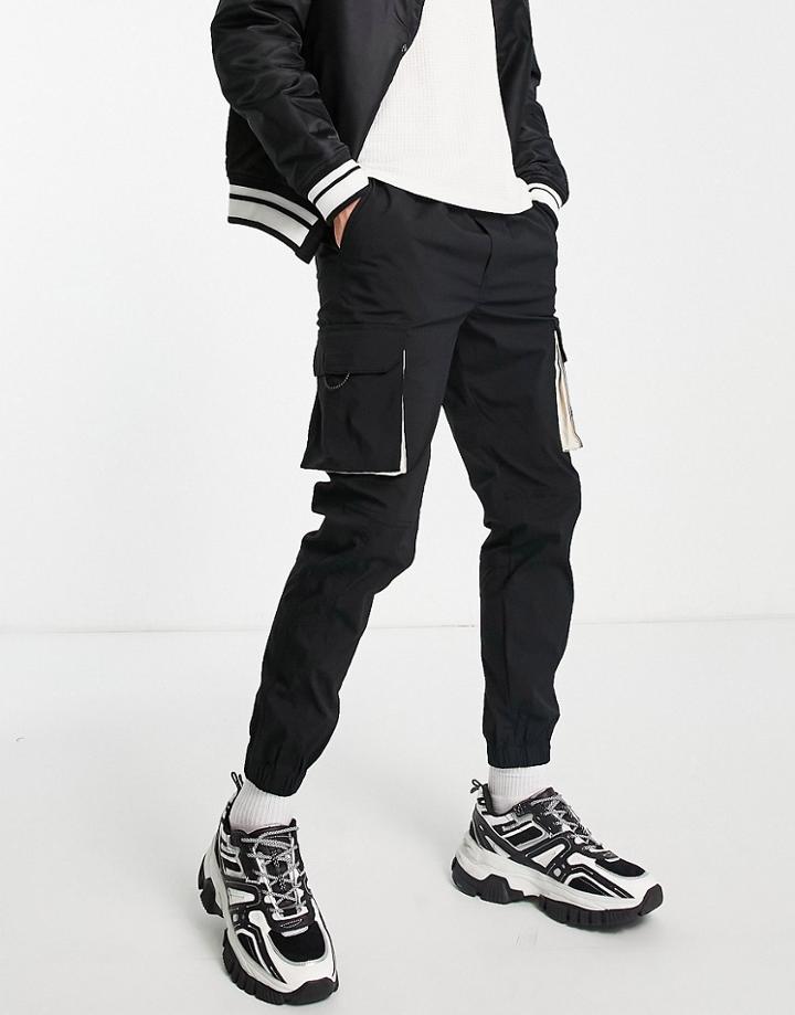 Jack & Jones Intelligence Technical Cargo Pants In Black