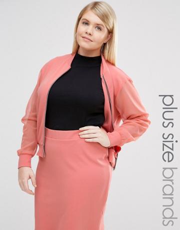 Pink Clove Bomber With Sheer Sleeve - Pink