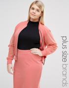 Pink Clove Bomber With Sheer Sleeve - Pink