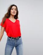 Asos V-neck Swing T-shirt - Red