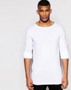 Asos Longline Sweater With Scoop Neck - White