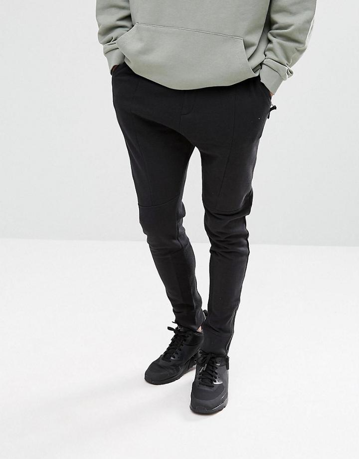 Stradivarius Skinny Joggers In Black - Black