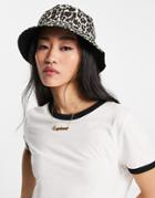 Boardmans Leopard Print Bucket Hat In Brown-multi