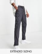 Asos Design Skinny Smart Cargo Pants In Charcoal-gray
