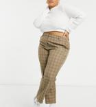 Asos Design Curve Plaid Suit Pant-multi