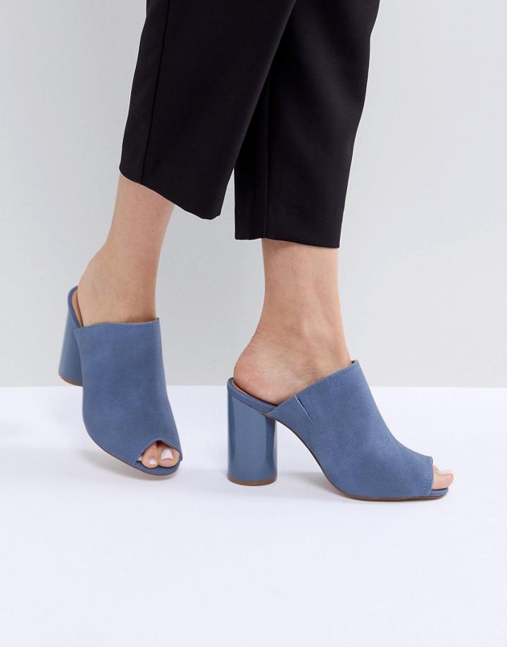 Matt & Nat Leone Block Heeled Mules - Blue