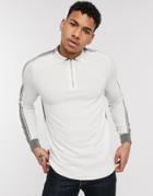 River Island Colour Block Knitted Polo-neutral