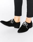 Park Lane Lace Point Suede Shoes - Black Suede