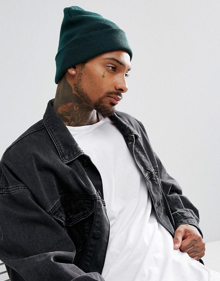 Asos Beanie In Green - Green