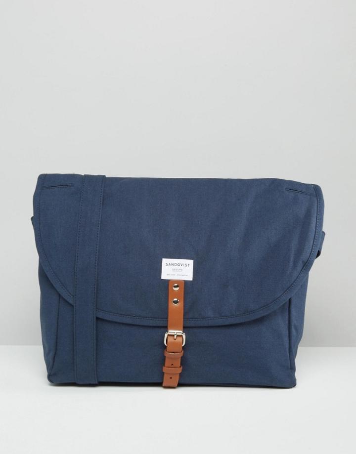 Sandqvist Jack Messenger Bag In Blue - Blue