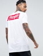 Asos Longline T-shirt With Classifie Text Back Print - White