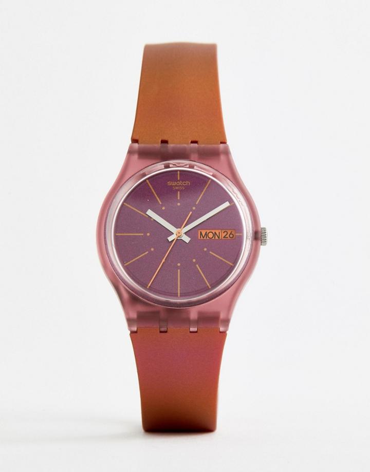 Swatch Gp701 Original Sneaky Peaky Watch In Red - Red