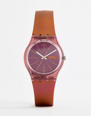 Swatch Gp701 Original Sneaky Peaky Watch In Red - Red