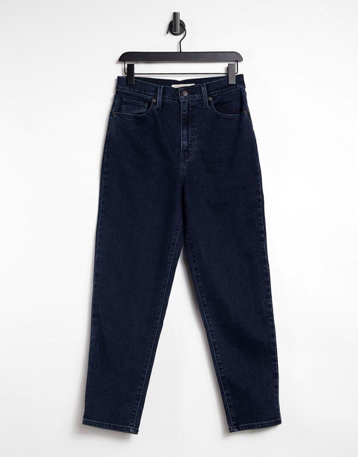 Levi's High Waist Tapered Jeans In Navy-blues