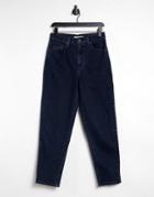 Levi's High Waist Tapered Jeans In Navy-blues