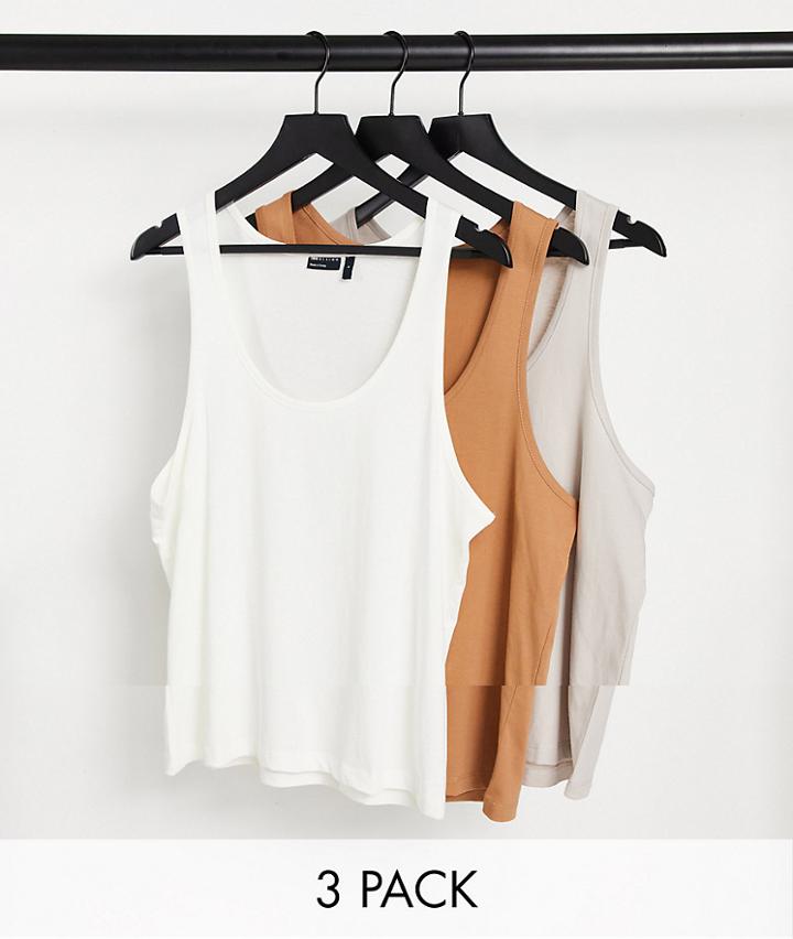 Asos Design Organic 3 Pack Tank-multi