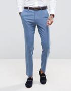Asos Wedding Skinny Suit Pant In Airforce Blue Micro Texture - Blue