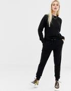 Asos Design Ultimate Sweat And Jogger With Tie Tracksuit - Black