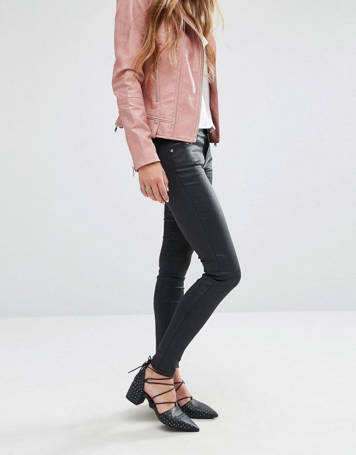 Mango Coated Skinny Jean - Black