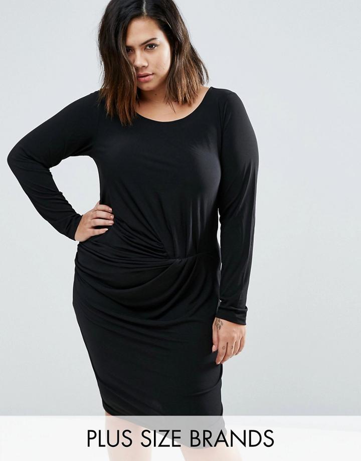 Junarose Plus Sanja Dress With Rouched Detail - Black