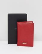 Paul Costelloe Leather Folding Card Holder In Red - Red