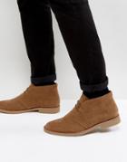 New Look Faux Suede Desert Boots In Tan - Stone