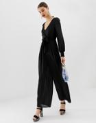 River Island Jumpsuit With Shirred Detail In Black