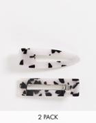 Glamorous 2-pack Hair Clips In Cow Print-multi
