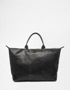 Mi-pac Weekend Bag In Faux Snake Print - Black