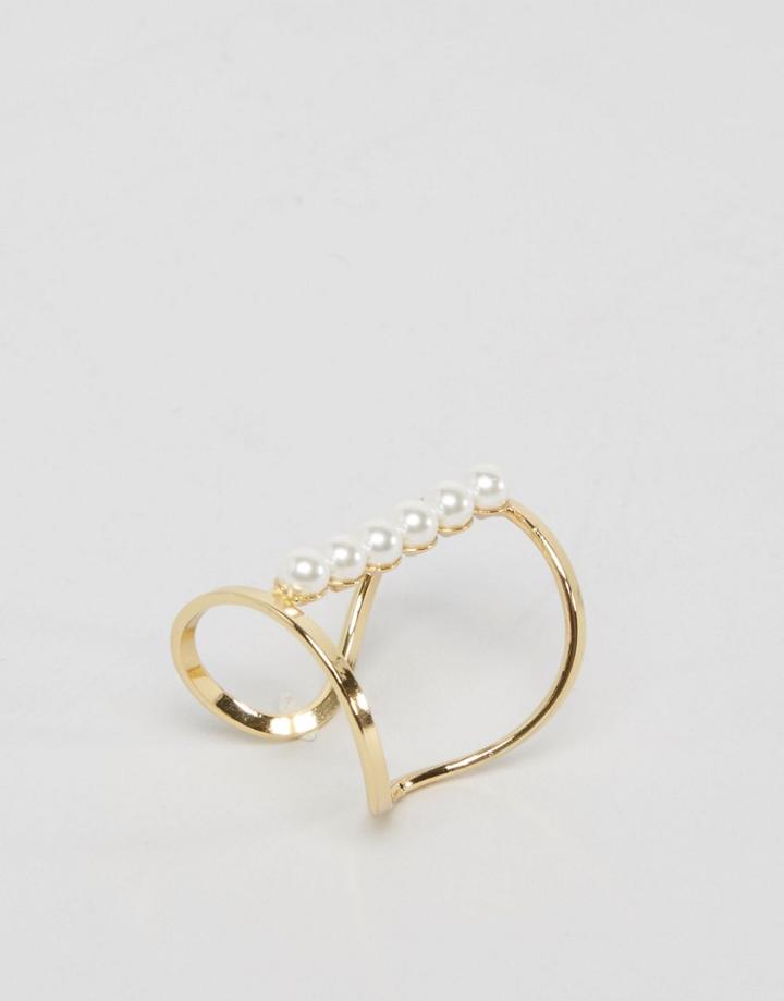 Ashiana Pearl Detail Ring - Gold