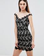 Sistaglam Bardot Lace Dress - Black