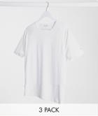 Paul Smith 3 Pack Loungewear T-shirts In White
