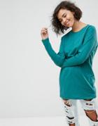 Asos Oversized Longline T-shirt - Green