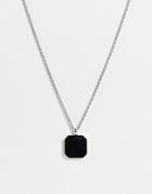 Svnx Necklace In Silver With A Black Pendant
