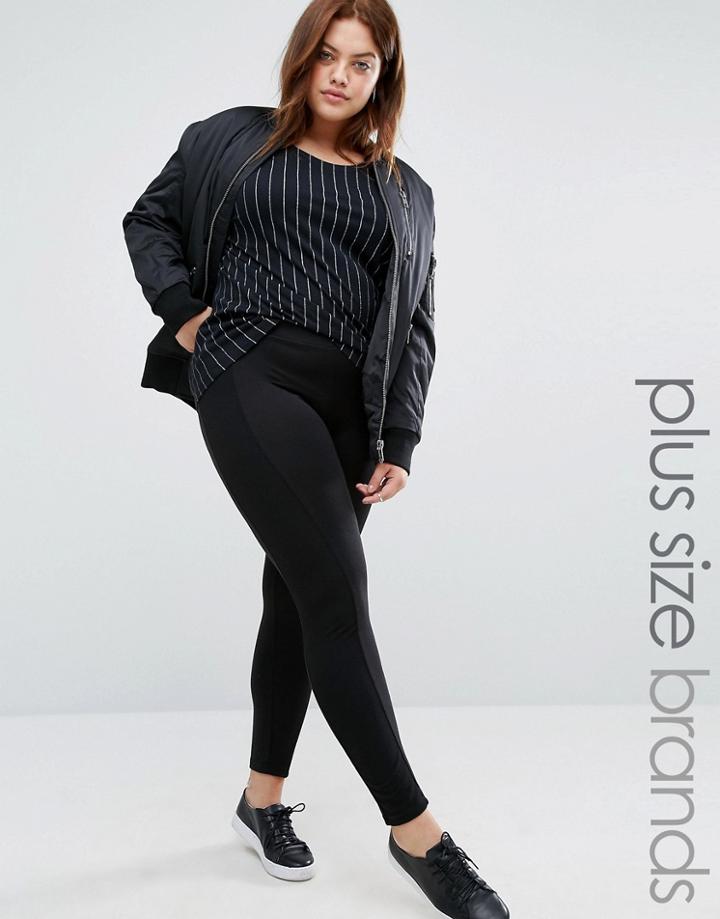 Junarose Legging With Side Panel - Black