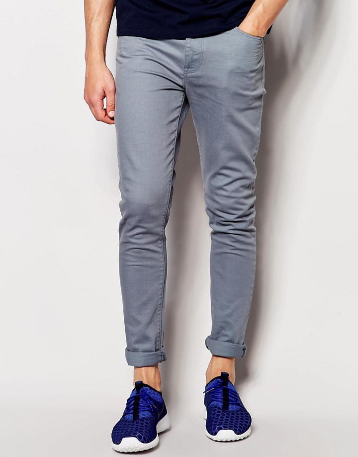 Asos Super Skinny Jeans In Light Blue - Light Blue