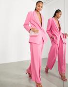 Asos Edition Wide Leg Pants In Pink