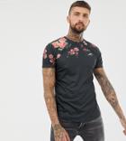 Mauvais Muscle T-shirt With Floral Print - Black