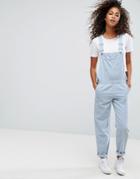 Asos Cord Overall In Pale Blue - Blue