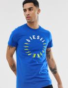 Diesel T-diego-y2 Logo T-shirt In Blue - Blue