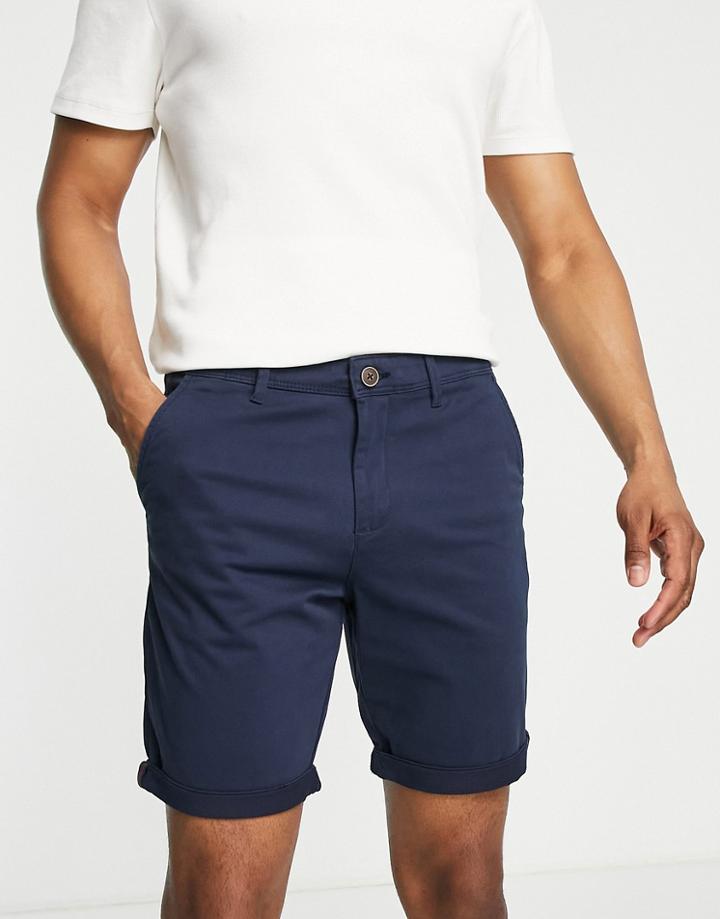 Jack & Jones Intelligence Slim Fit Chino Shorts In Navy