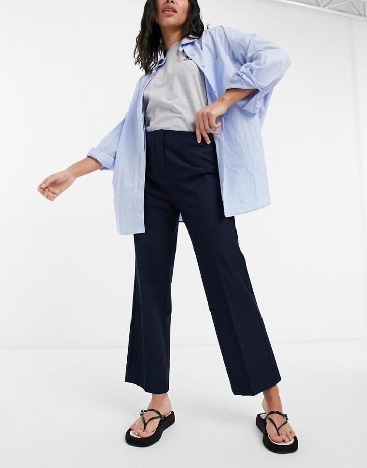 Selected Femme Wide Leg Pant In Navy