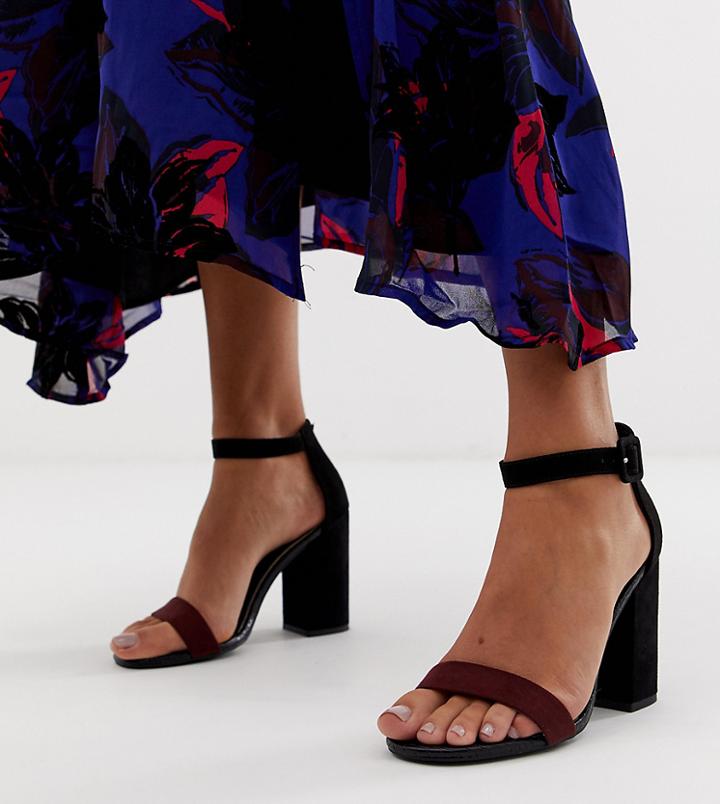 New Look Block Heeled Sandal In Red
