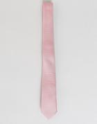 Asos Slim Textured Tie In Pink - Pink