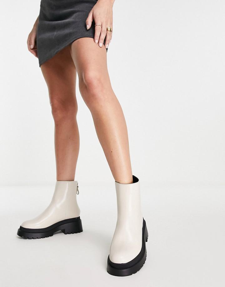 Miss Selfridge Ambush Off White Pu Ankle Boot