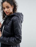 Bershka Puffer Jacket With Hood - Black