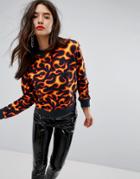 Love Moschino Flames Printed Sweater - Black